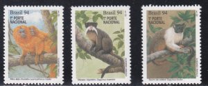 Brazil # 2474-2476, Monkeys, Mint NH, 1/2 Cat.