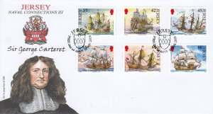 Jersey 2009  Naval Connections Set of 6 on official FDC