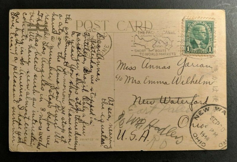 1940 Buenos Aires Illustrated Postcard Panama to West Waterford OH Cover