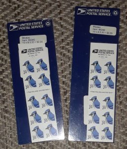 TWO (2) Booklets of 10 = 20 of BLUE JAY Bird 20¢ US Postage Stamps USA Sc # 2483