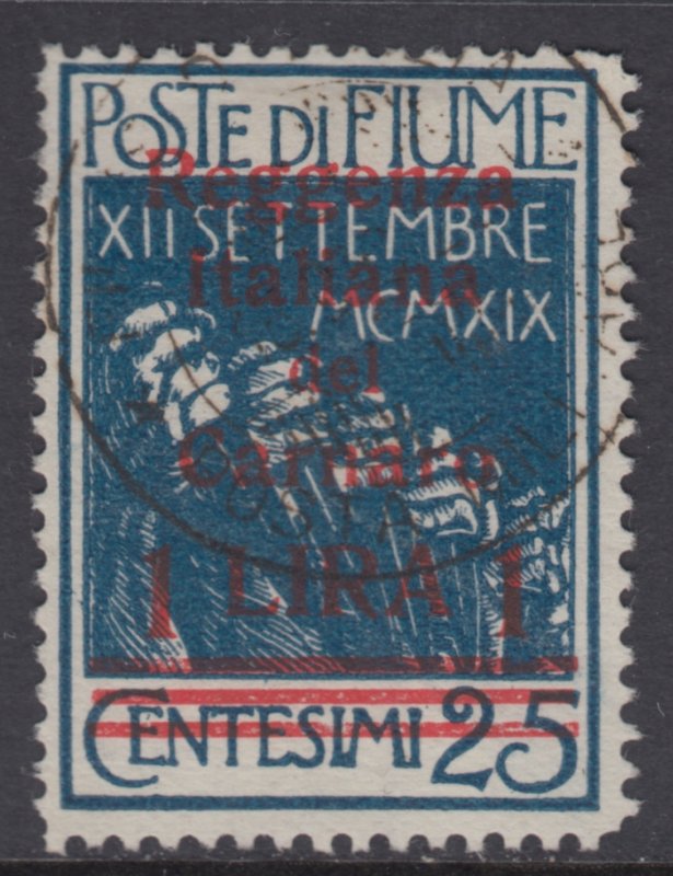 ITALY - Fiume - Sassone n.148 azzurro - cv 1000$ used