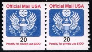 US #O138B Official Mail Coil Pair; MNH (1.00)