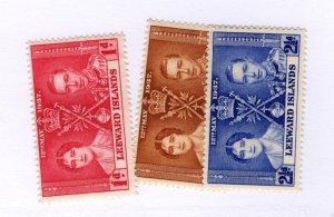 Leeward Islands #100-102 MH - Stamp - CAT VALUE $1.55