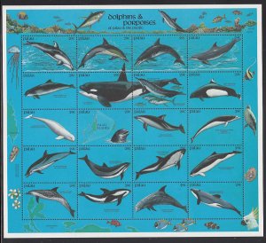 Palau 1991 MNH Sc 289 Sheetlet of 20 29c Dolphins and Porpoises