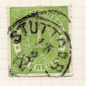 Wurttemberg 1869 Early Issue Fine Used Postmark 1kr. Value 039131