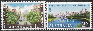 Australia Scott #290-1 Melbourne Olympics Pair Mint NH OG VF