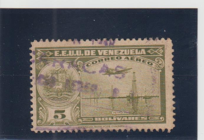 Venezuela  Scott#  C254  Used  (1947 Oil Wells)