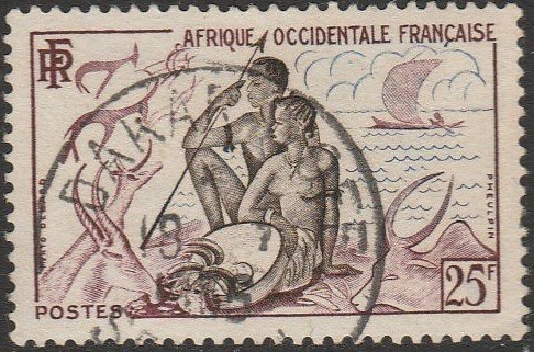 French West Africa, #60 Used From 1954