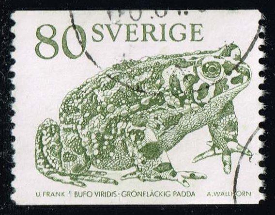 Sweden #1297 Green Spotted Toad; Used (0.55)