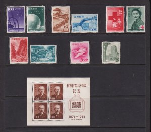 Japan - (HS) 6 sets, 1 souvenir sheet from 1951, cat. $ 115.25