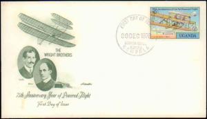 Uganda, Worldwide First Day Cover, Aviation, Americana