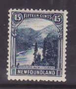 Newfoundland-Sc#142- id30-unused og light hinged 15c Little Rapids-1923-4-