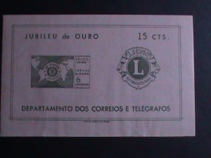 BRAZIL 1967 SC# 1047a  50TH ANNIVERSARY OF LION CLUB IMPERF MNH- S/S VF