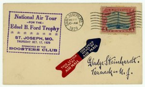 St.Joseph Missouri National Air Tour #C11 Airmail Cover 5c Postage 1929 USA