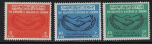 JORDAN, 514-524B, (3) SET,  HINGED, 1965, Intl. cooperation year