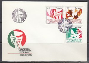 Portugal Scott 1247-9 FDC - Movement of April 25th