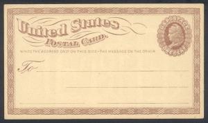 U.S. #UX1 SCARCE Mint - 1873 1c Brown, Postal Card, Large Wmk