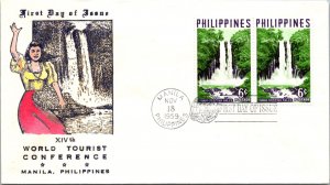 Philippines FDC 1959 - 14th World Tourist Conf - 2x6c Stamp - Pair - F43484