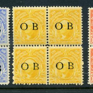 Philippines Scott 263//270  Bandholtz O.B. Blocks of 4 Stamps (By 513)