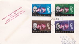 Bermuda # 201-204, Winston Churchill, First Day Cover