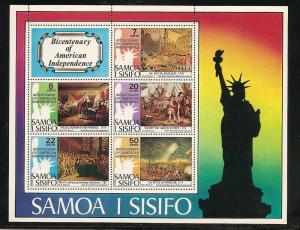 Samoa 432a MNH 1976 American Bicentennial Sheet