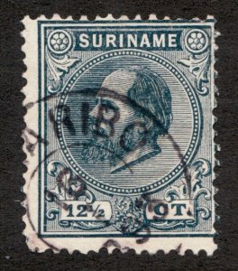 1885 Suriname Sc# 7 - 12½¢ King William III - Used postage stamp Cv$8