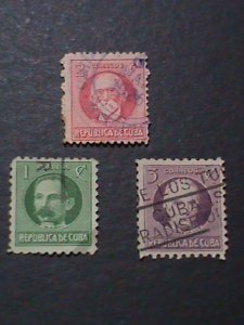 ​CUBA- FAMOUS PERSONS VERY OLD CUBA STAMPS USED- VF WE SHIP TO WORLD WIDE.