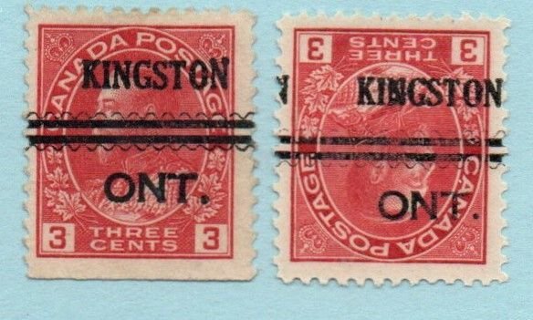 Canada Precancel Kingston, Ontario 2-109 & 2-109-Invert