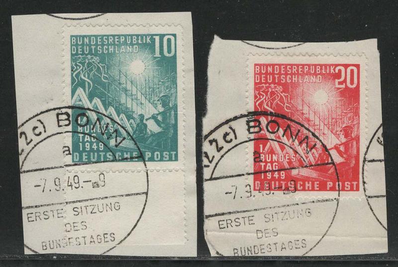 Germany Bund Scott # 665 - 666, used, fd cancel, opp