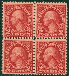 EDW1949SELL : USA 1923 Scott #579 Blk of 4. Mint OG. Bottom pair NH. Cat $460.00