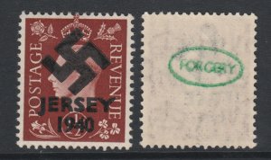 Jersey 1940 Swastika opt on Great Britain KG6 1.5d brown ...