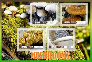 Stamps.  Mushrooms  2018 1+1 sheets perforated