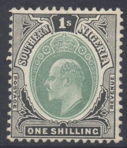 Nigeria (Southern) Scott 27 - SG28a, 1904 Edward VII 1/- MH*