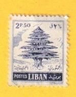 LEBANON SCOTT#268 1953 2.5p CEDAR TREE - USED
