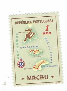 MACAU SCOTT#383 1956 MAP OF MACAU - MNH