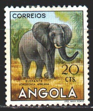 Angola. 1952. 370 from the series. Elephant, fauna. MLH.