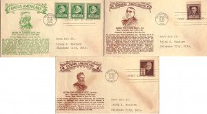 United States Scott 859-893 Matching Typewritten Addresses with some toning.