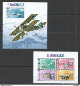 2013 Niger Transport Aviation Of France Les Avions Francais Kb+Bl ** St2871