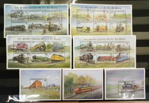 A1306 Congo Transport Trains The Great Railways Of The World !!! 4Kb+3Bl Mnh