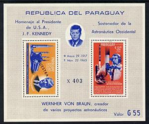 Paraguay 1967 Kennedy & Space Anniversary perf m/shee...