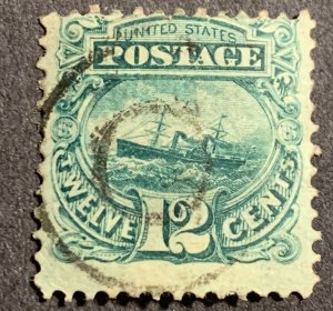 117 Used. 1869 12c S.S. Adriatic, green