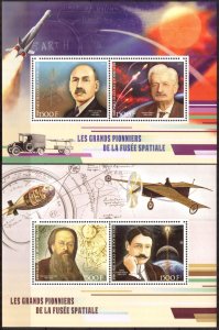 Ivory Coast 2017 Space Great Pioneers of the Space Rockets 2 S/S MNH