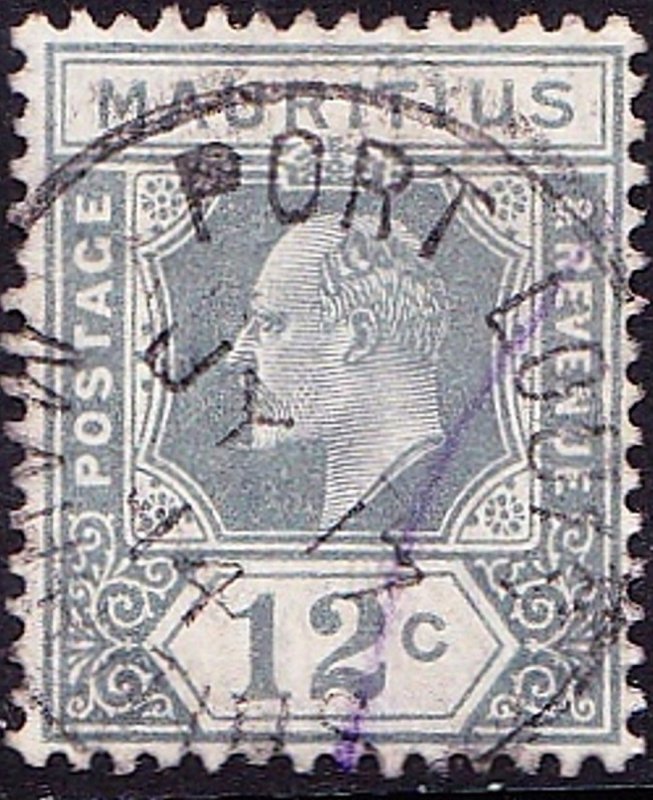 MAURITIUS 1910 12c Greyish Slate SG188 Used