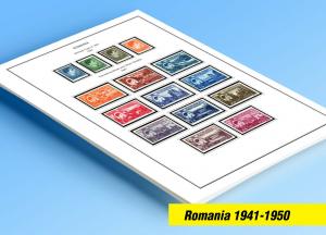 COLOR PRINTED ROMANIA 1941-1950 STAMP ALBUM PAGES (56 illustrated pages)