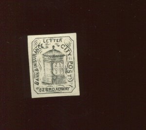 87L52 BLACK COLOR VAR Hussy's Post New York Unused Stamp with PF Cert (BZ 49)