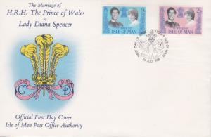 Isle of Man 1981 Royal Wedding Official First day Cover  Pristine