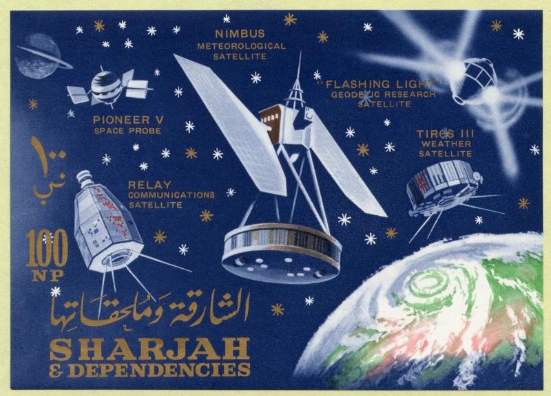 SHARJAH & DEPENDENCIES 1964 -100np SPACE Exploration sheet SG MS57a- MNH [1663]