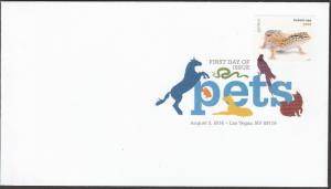 US 5121 Pets Geckos DCP FDC 2016