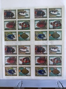 Manama Ajman State  Colourful Fishes cancelled  stamps sheet  R27563