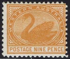 WESTERN AUSTRALIA 1905 SWAN 9D WMK CROWN/A PERF 11 